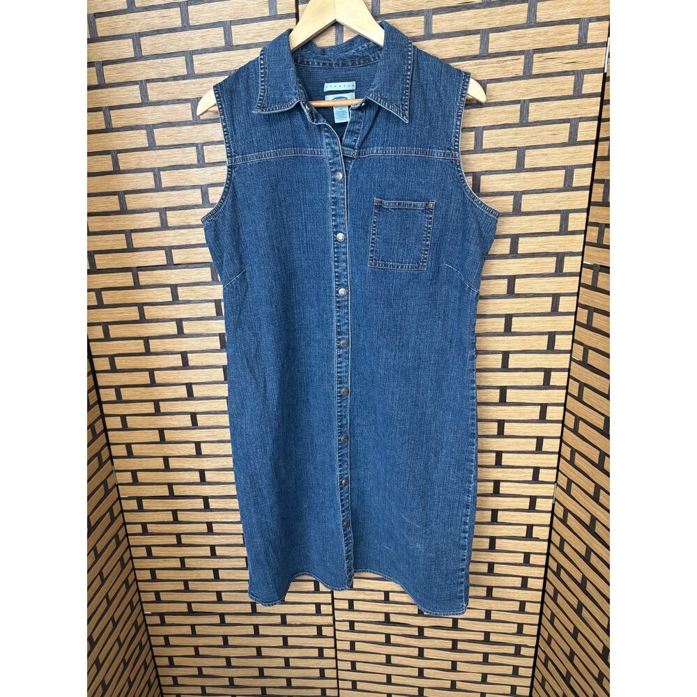 Old Navy Denim Stretch Button Front Tank Dress Size 14